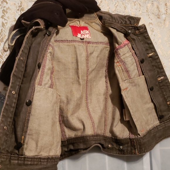 ASK ENQUIRED JEAN VEST W/SWEAT HOOD LINING. SZ S - Picture 6 of 8